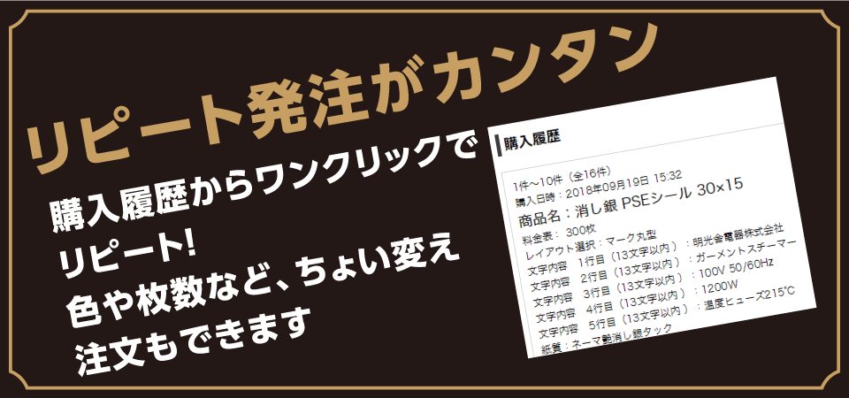 購入履歴の説明